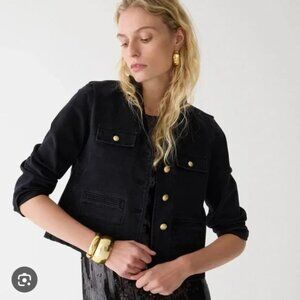 Women's J. Crew Denim Blazer-Jacket Washed Black Size 18/XL NWT